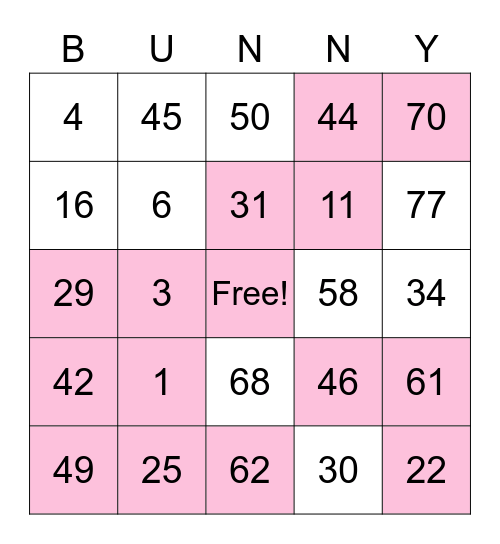 Happy Easter! Bingo Card