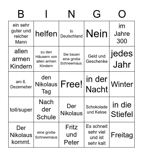 Kapitel 6 Teil 1 Fritz Bingo Card