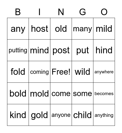 2.3 BINGO Card