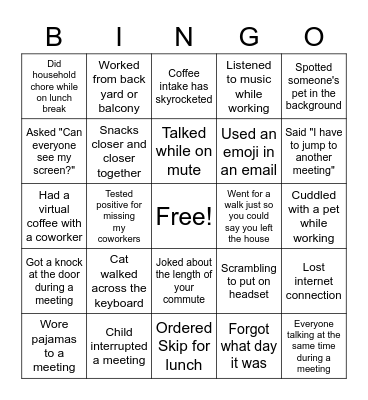 Change and Knowledge Management Virtual Spring Event Bingo Card