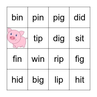 Short i Bingo Card