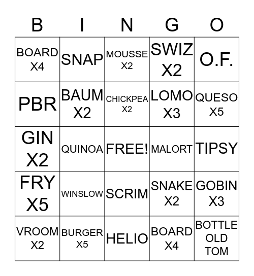 TIIIIIGHT Bingo Card