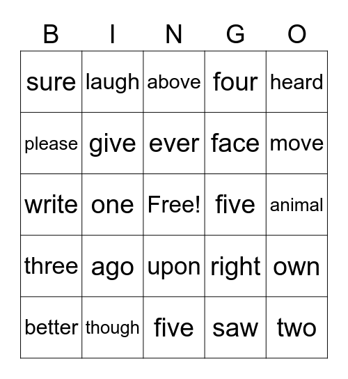 Bryce and Gabe Bingo Card