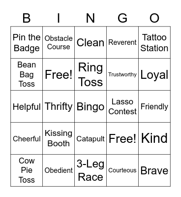 Scout Bingo Card