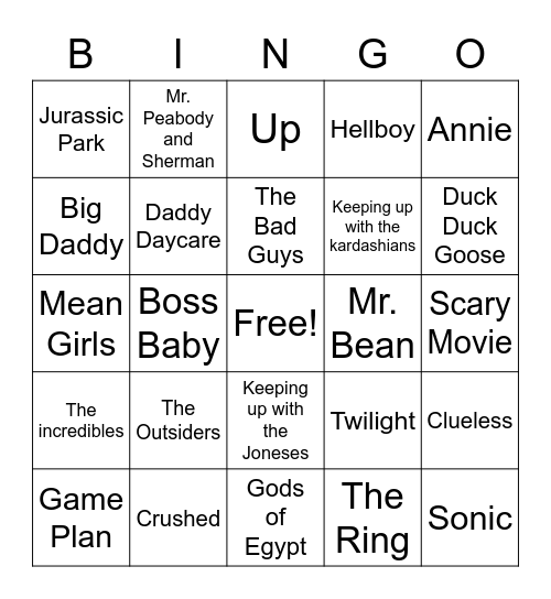 Eli - Movie Bingo Card