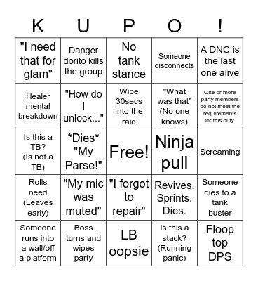 Patch Day Bingo! Bingo Card
