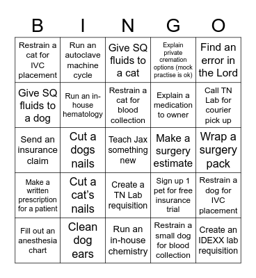 Hume Park Bingo Card