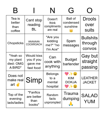 Ace's Bingo Card