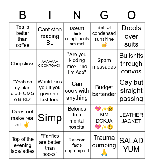 Ace's Bingo Card