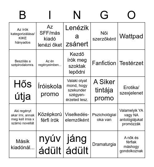 BOLONDOS KÁEMKÁ BINGO Card