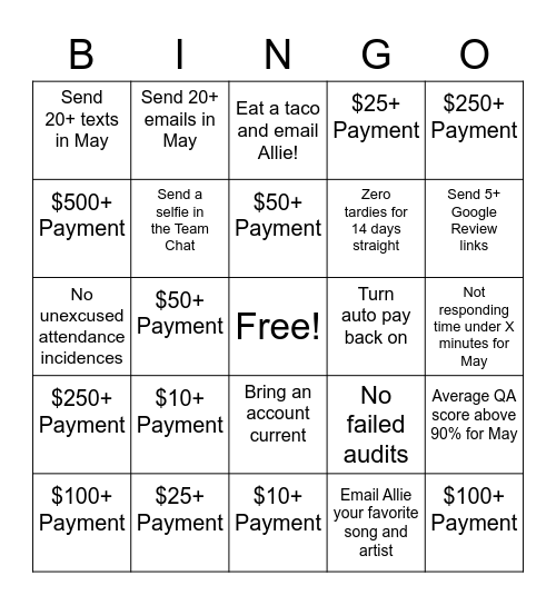 Cinco De Mayo Bingo Card