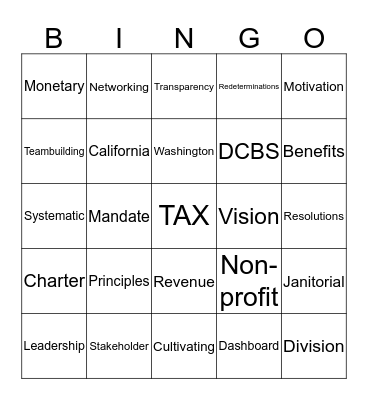 Buzzword Bingo! Bingo Card