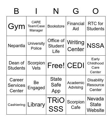 NSC Resources Spring 2022 BINGO Card