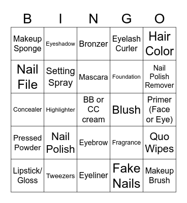 Beauty Mingle Bingo Card