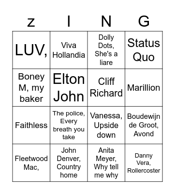 50 jaar fisje Bingo Card