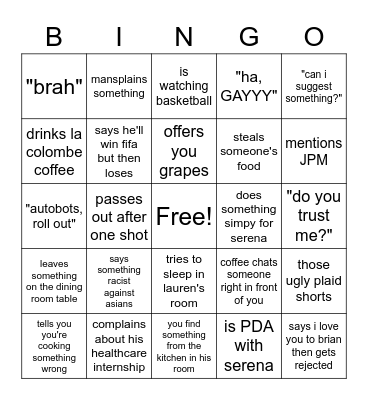 michael bingo Card