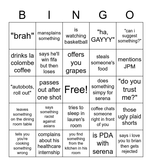 michael bingo Card