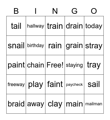 Ai Ay Bingo Card