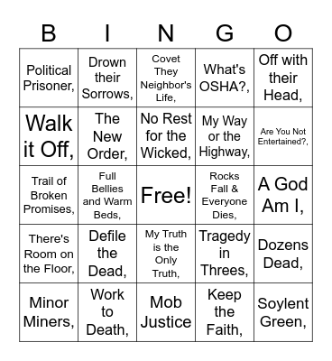 Moral Event Horizon Bingo Card