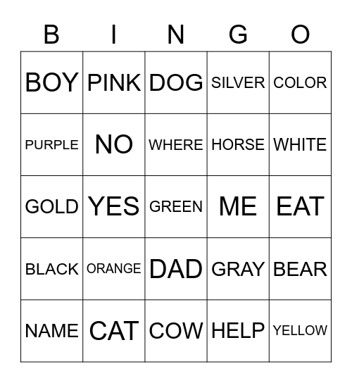 ASL BINGO | Color Review Bingo Card