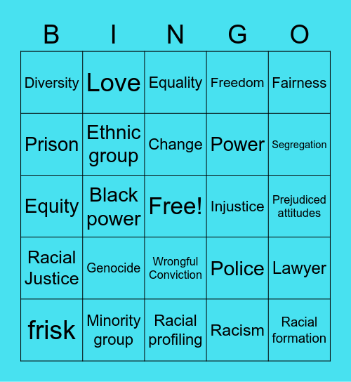 RACIAL JUSTICE Bingo Card
