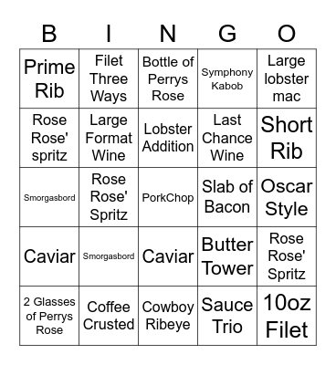Perrys Bingo Card