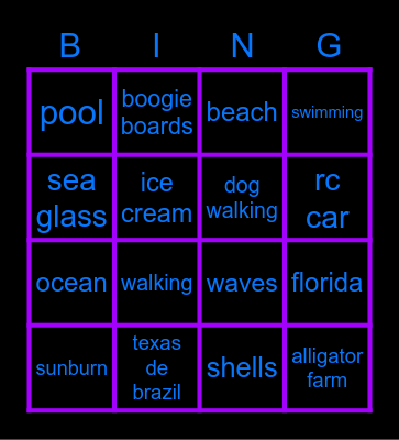 me Bingo Card