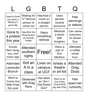 PSA BINGO Card