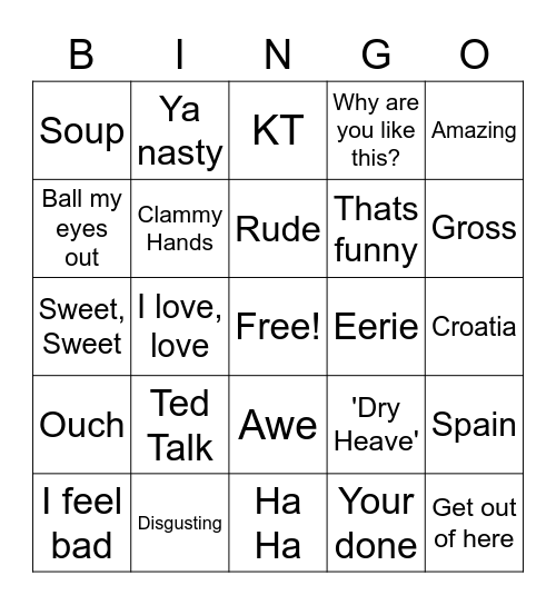 Samisms Bingo Card