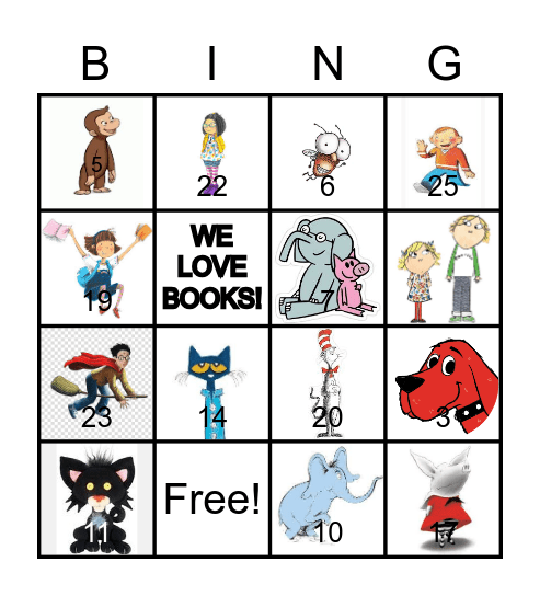 Book Character BINGO Card