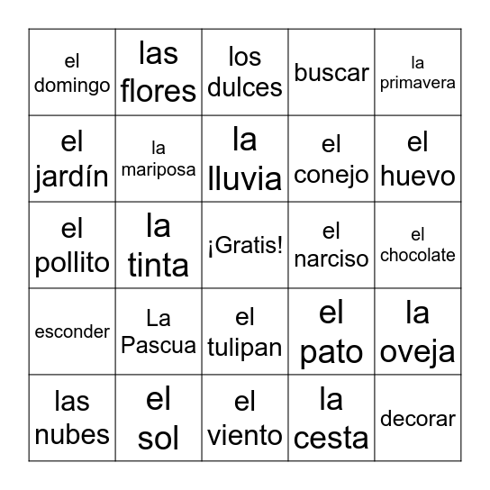 La Pascua Bingo Card