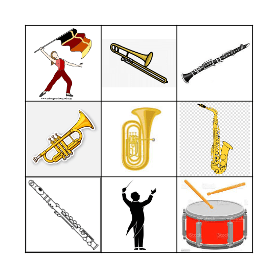 Instrument Bingo! Bingo Card