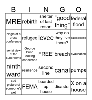 Katrina10 Bingo Card