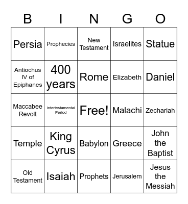 Prepare the Way Bingo Card