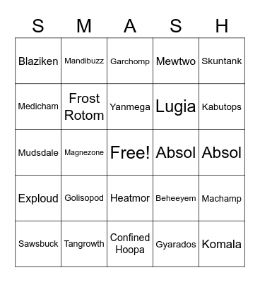 POKEMON Bingo Card