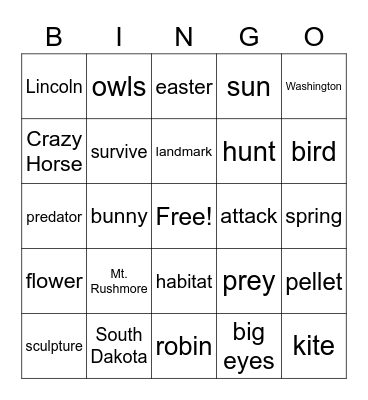 Fourth Grade Bingo Card