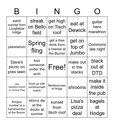 BEFORE WE GRADUATE Bingo Card