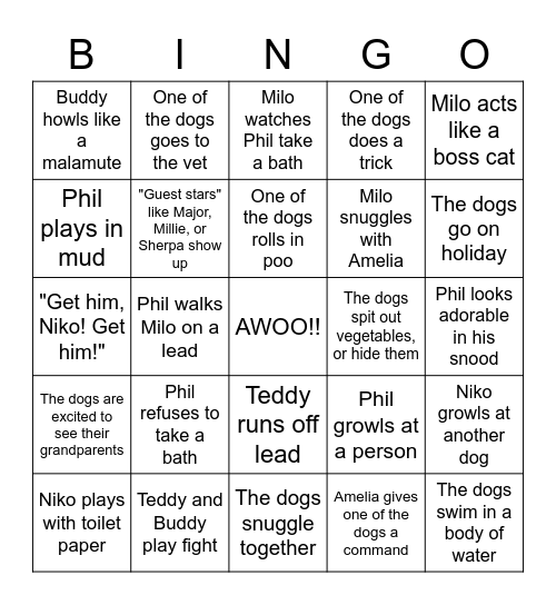 Life With Malamutes Bingo Card