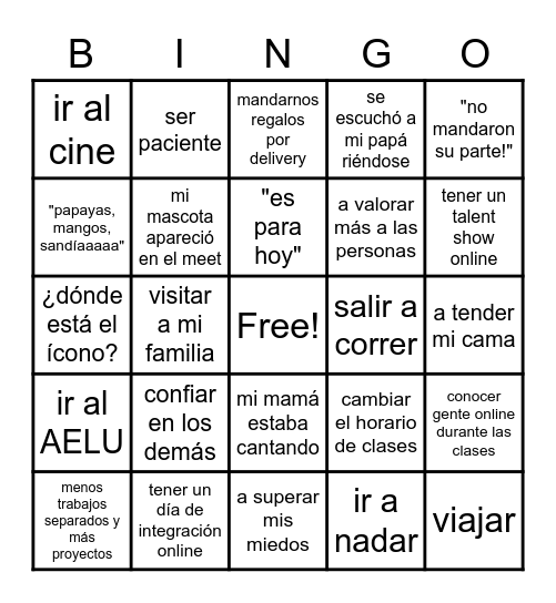 J U V E N T U D Bingo Card