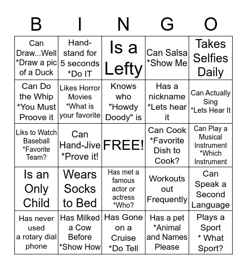 FITWIZE  BINGO Card