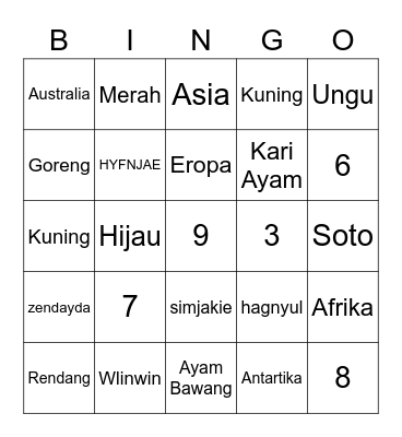 Punya hieeseung Bingo Card