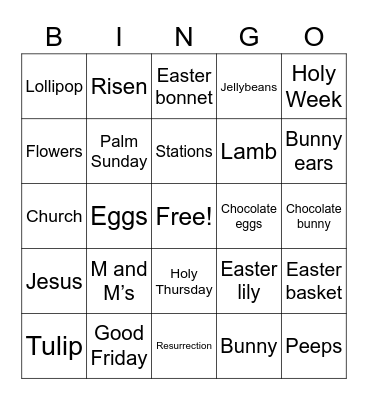 Easter Bingo Card