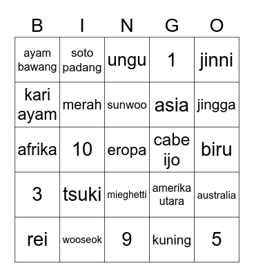 hase Bingo Card