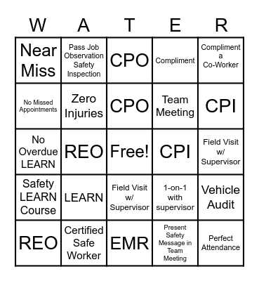 BINGO = Spin Wheel Of Achievement Bingo Card