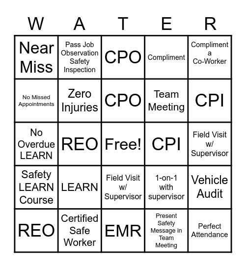 BINGO = Spin Wheel Of Achievement Bingo Card