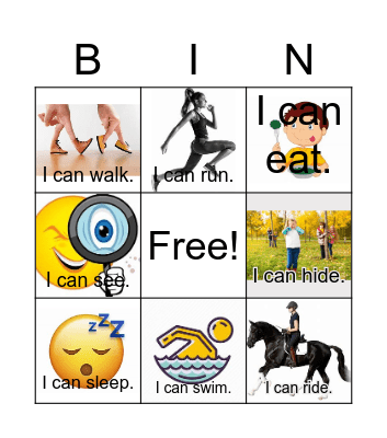 action bingo Card