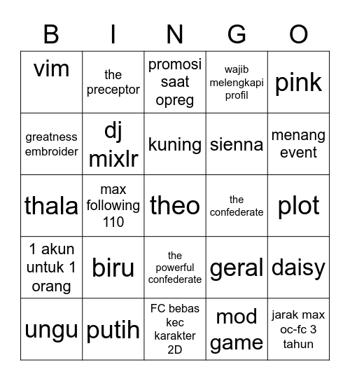 radinka's board! Bingo Card