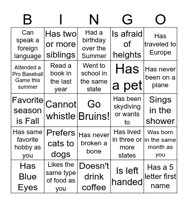 Welcome to Belmont!  Now find someone who..... Bingo Card