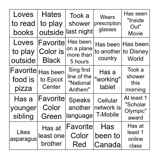 May I have Your Autograph Please? Bingo Card