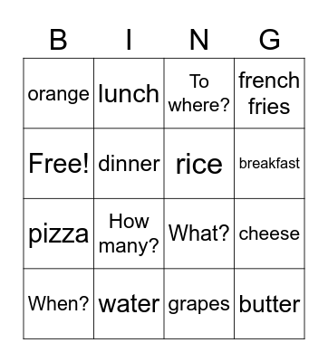 Spanish 2 Bingo Card